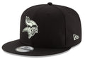 Minnesota Vikings New Era Black and White Basic 9FIFTY Adjustable Snapback Hat product image 1, provided for visual
