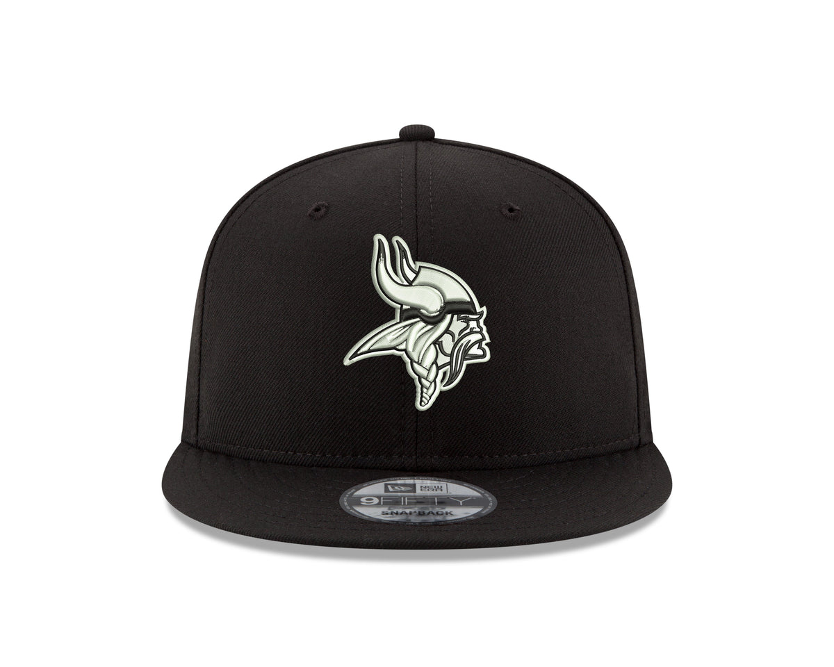 Minnesota Vikings New Era Black and White Basic 9FIFTY Adjustable Snapback Hat product image 2, provided for visual