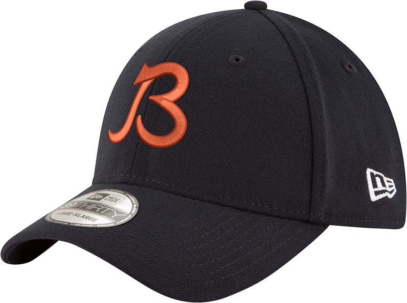 Chicago Bears New Era B Navy Shield 39THIRTY Flex Hat product image 1, provided for visual reference and product detail