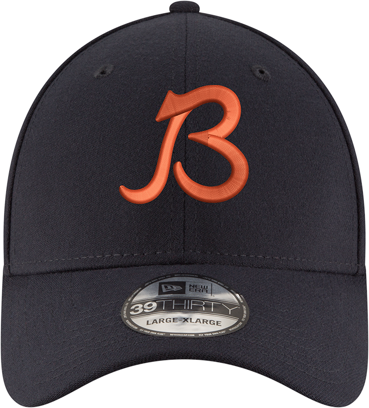 Chicago Bears New Era B Navy Shield 39THIRTY Flex Hat product image 2, provided for visual reference and product detail