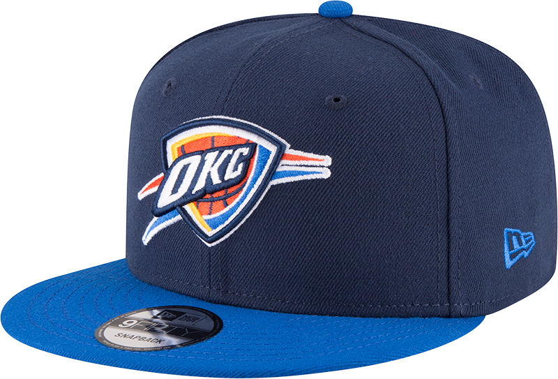 Men’s Oklahoma City Thunder 2 Tone Navy/Blue 9FIFTY Snapback Hat By New Era product image 1, provided for visual reference