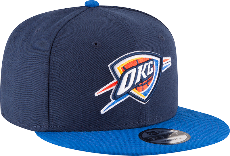 Men’s Oklahoma City Thunder 2 Tone Navy/Blue 9FIFTY Snapback Hat By New Era product image 3, provided for visual reference
