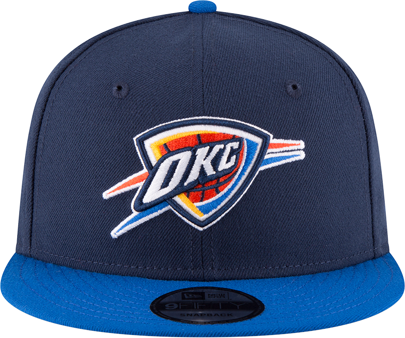 Men’s Oklahoma City Thunder 2 Tone Navy/Blue 9FIFTY Snapback Hat By New Era product image 2, provided for visual reference