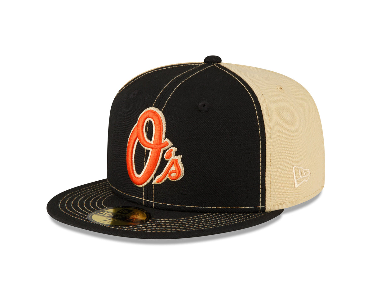 Baltimore Orioles New Era Black/Vegas Gold 59FIFTY Fitted Hat for Men product image 3, provided for visual reference and