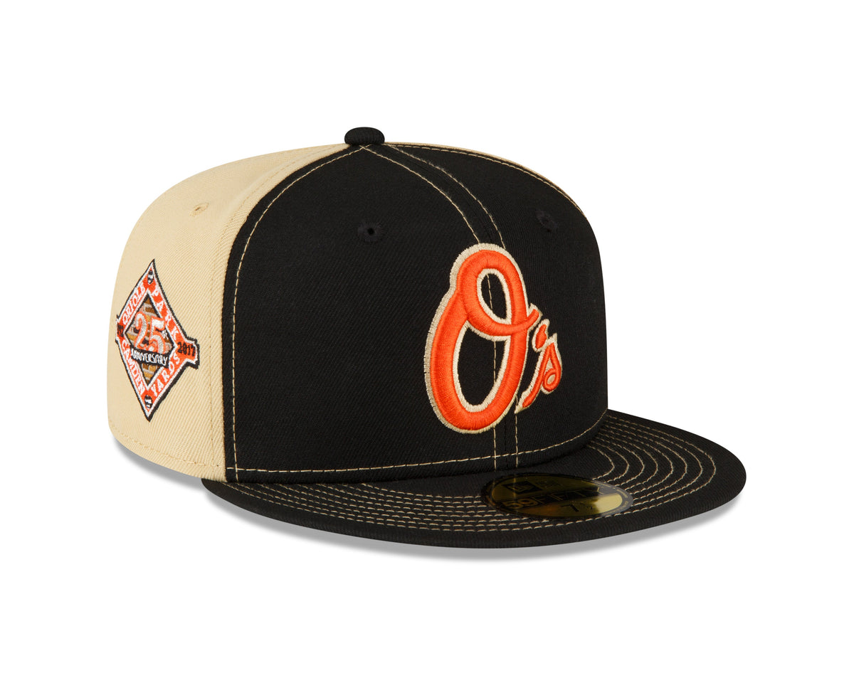 Baltimore Orioles New Era Black/Vegas Gold 59FIFTY Fitted Hat for Men product image 8, provided for visual reference and