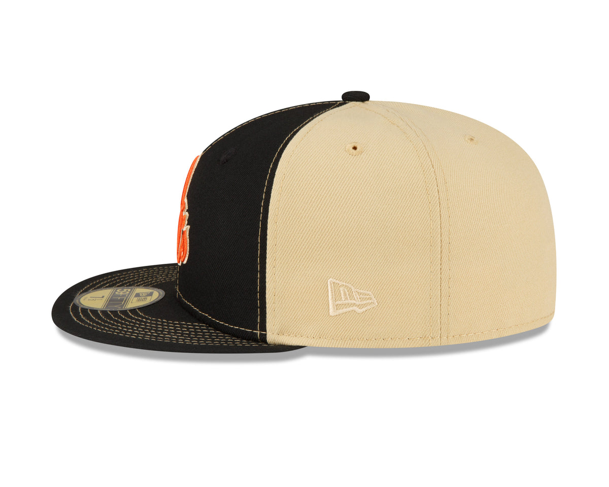 Baltimore Orioles New Era Black/Vegas Gold 59FIFTY Fitted Hat for Men product image 5, provided for visual reference and
