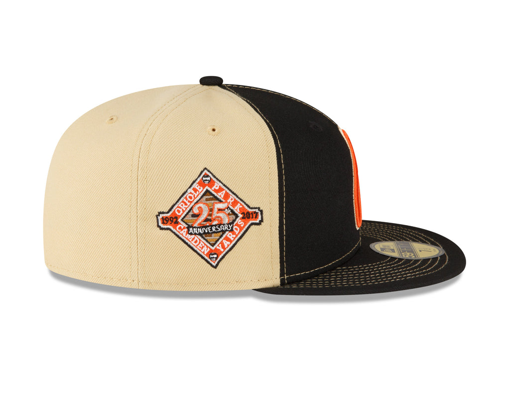 Baltimore Orioles New Era Black/Vegas Gold 59FIFTY Fitted Hat for Men product image 4, provided for visual reference and