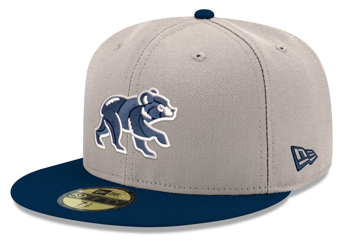 Chicago Cubs Stone/Navy Spring Training Bear New Era 59FIFTY Fitted Hat product image 1, provided for visual reference and