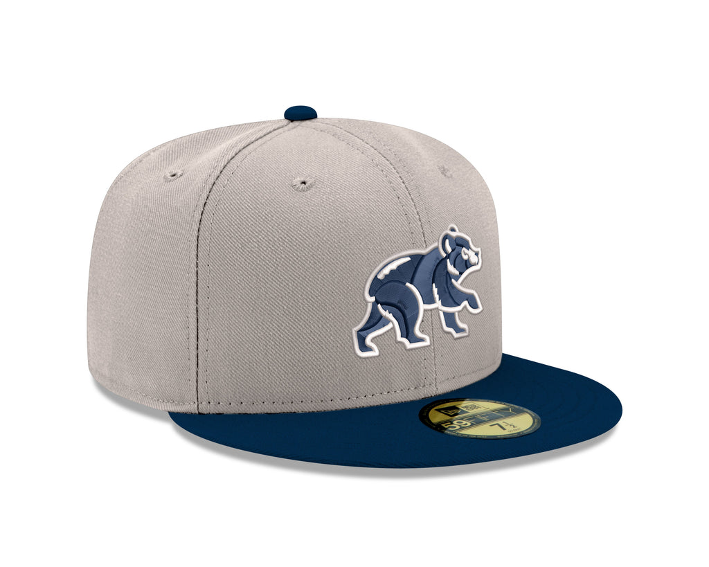Chicago Cubs Stone/Navy Spring Training Bear New Era 59FIFTY Fitted Hat product image 3, provided for visual reference and