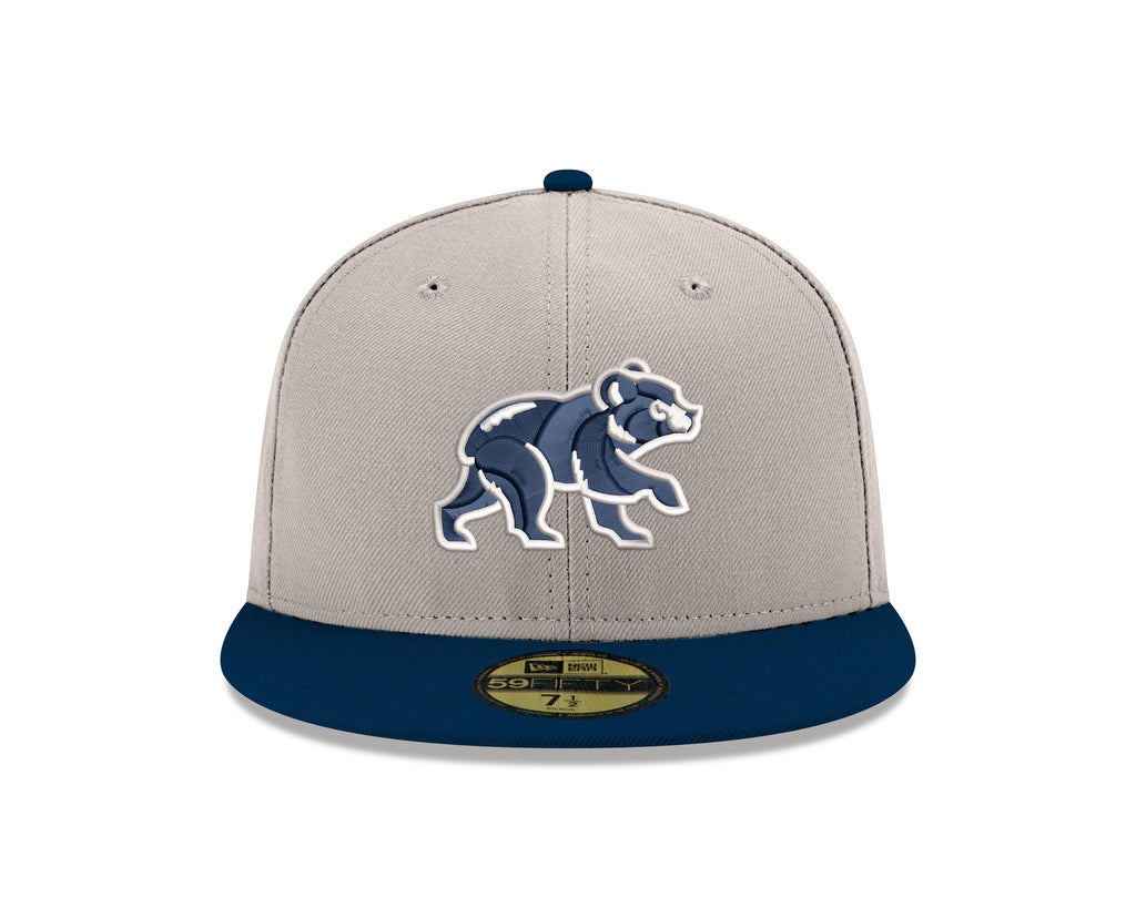 Chicago Cubs Stone/Navy Spring Training Bear New Era 59FIFTY Fitted Hat product image 2, provided for visual reference and