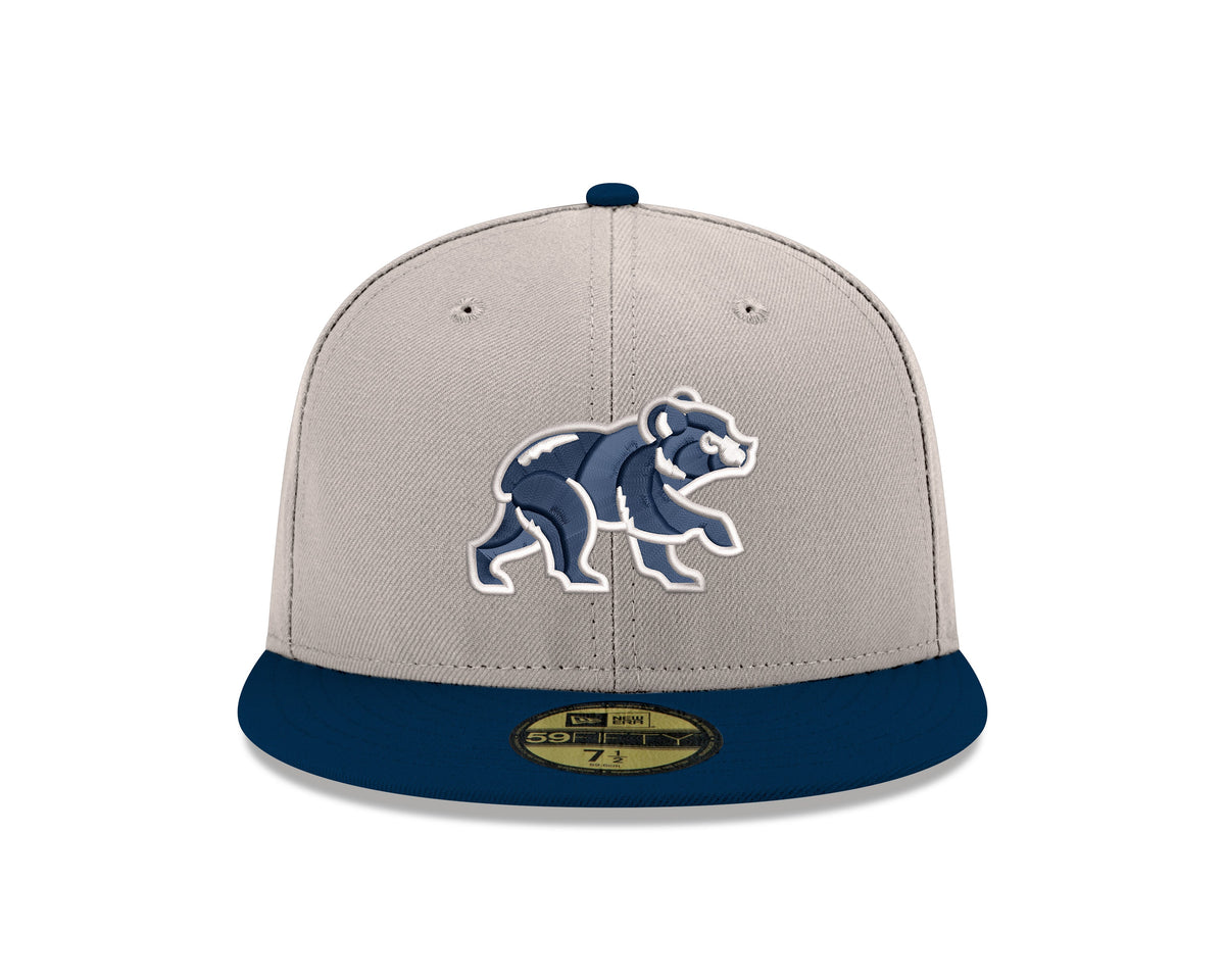 Chicago Cubs Stone/Navy Spring Training Bear New Era 59FIFTY Fitted Hat product image 2, provided for visual reference and