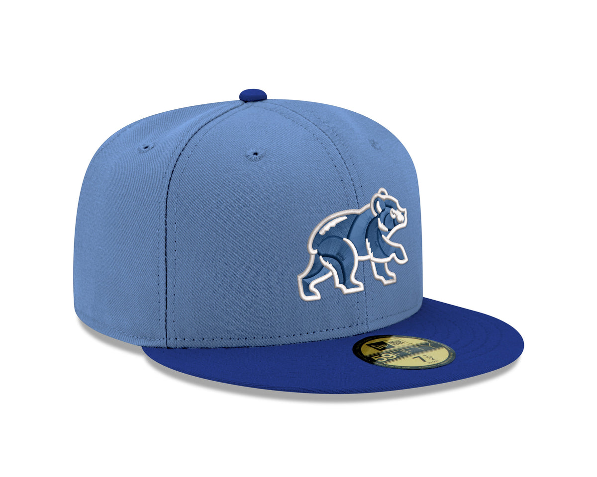 Chicago Cubs Sky Blue/Royal Spring Training Bear New Era 59FIFTY Fitted Hat product image 3, provided for visual reference