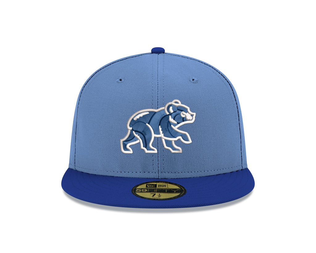 Chicago Cubs Sky Blue/Royal Spring Training Bear New Era 59FIFTY Fitted Hat product image 2, provided for visual reference