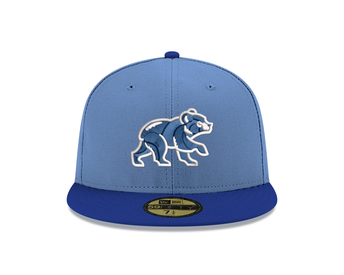 Chicago Cubs Sky Blue/Royal Spring Training Bear New Era 59FIFTY Fitted Hat product image 2, provided for visual reference
