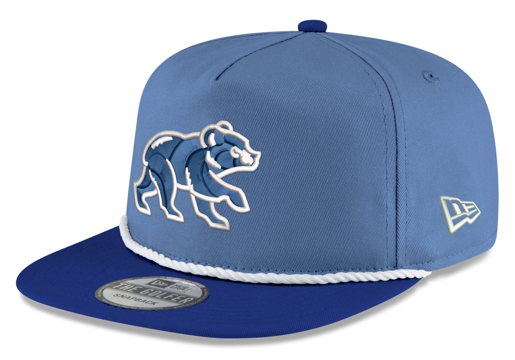 Chicago Cubs New Era Sky Blue/Royal Blue Spring Training Bear Golfer Snapback Adjustable Hat product image 1, provided for