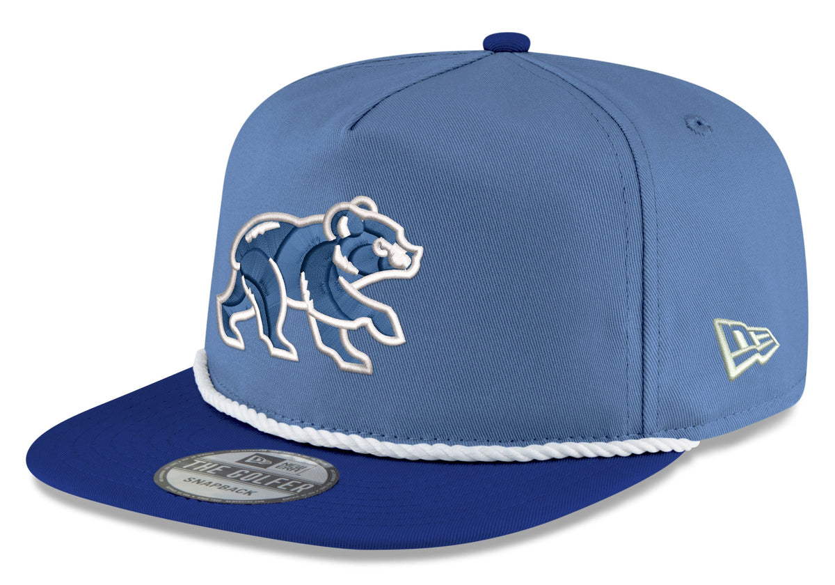 Chicago Cubs New Era Sky Blue/Royal Blue Spring Training Bear Golfer Snapback Adjustable Hat product image 1, provided for