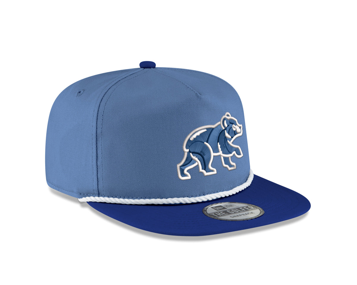 Chicago Cubs New Era Sky Blue/Royal Blue Spring Training Bear Golfer Snapback Adjustable Hat product image 3, provided for
