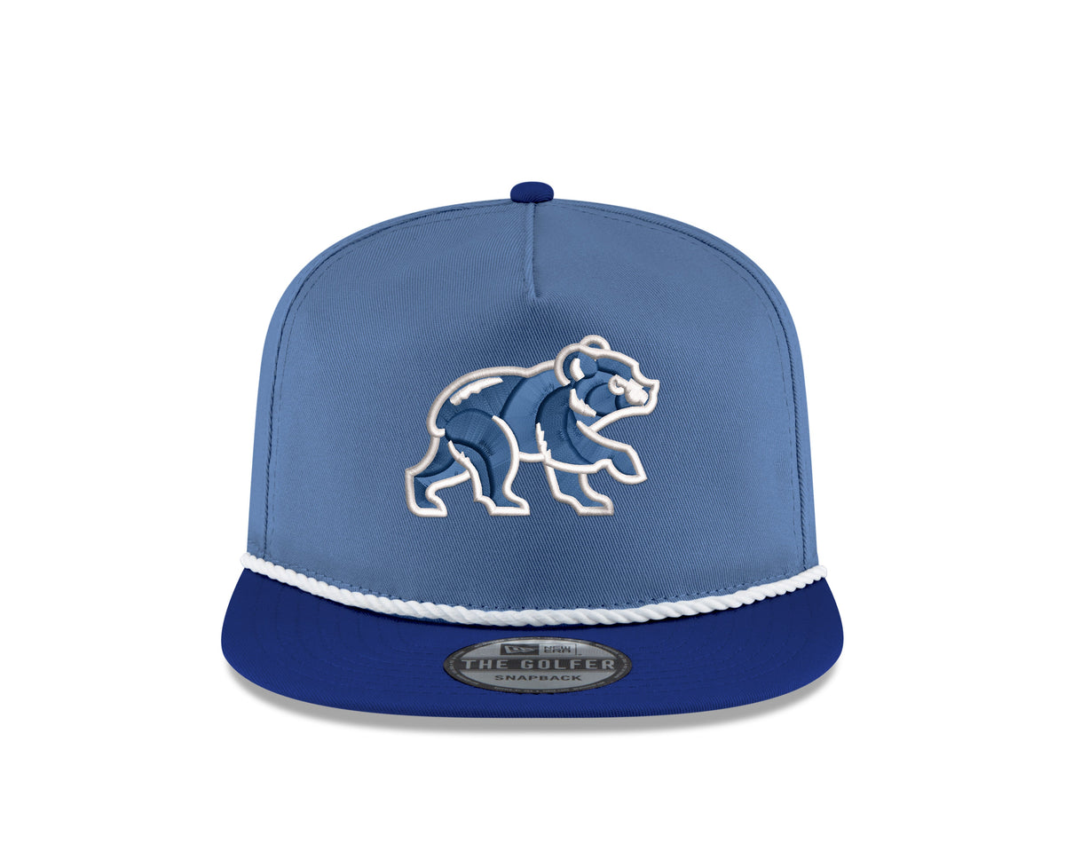 Chicago Cubs New Era Sky Blue/Royal Blue Spring Training Bear Golfer Snapback Adjustable Hat product image 2, provided for
