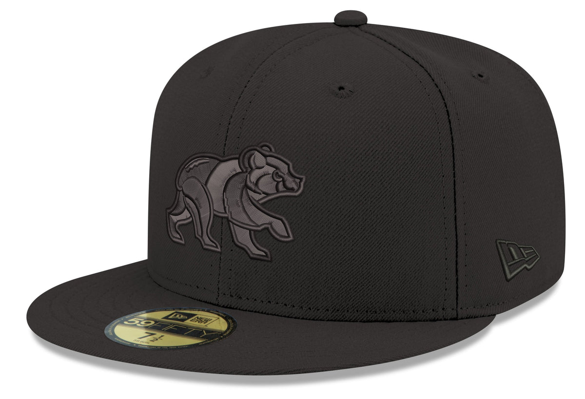 Chicago Cubs Tonal Black On Black Spring Training Bear New Era 59FIFTY Fitted Hat product image 1, provided for visual