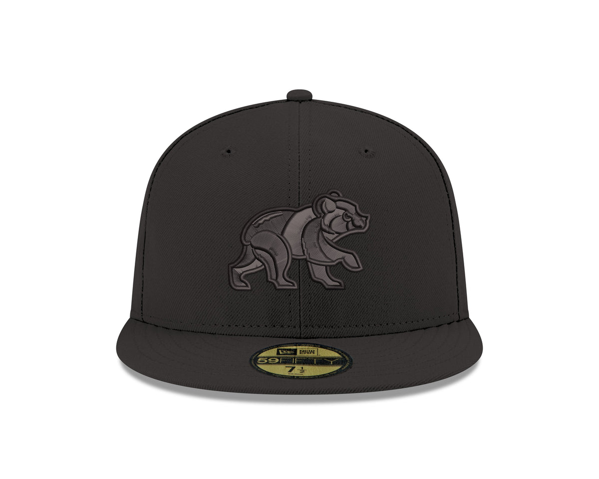 Chicago Cubs Tonal Black On Black Spring Training Bear New Era 59FIFTY Fitted Hat product image 3, provided for visual
