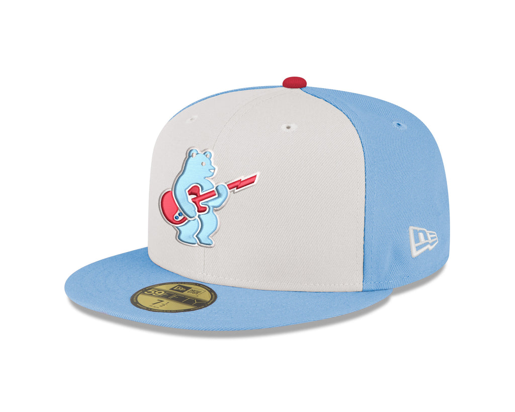 Chicago Cubs New Era Chrome/ Sky Blue Guitar Bear Alternate 59FIFTY Fitted Hat for Men product image 3, provided for visual