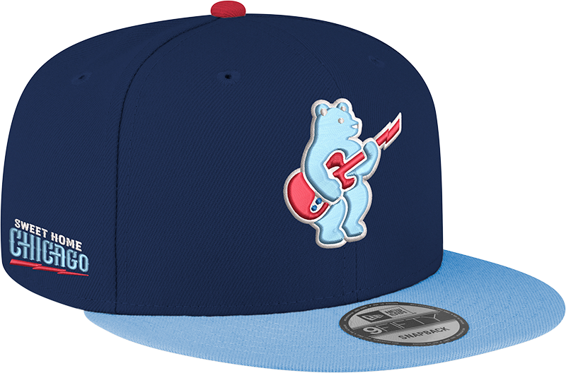 Chicago Cubs New Era Guitar Bear Alternate Navy/Sky Blue 9FIFTY Snapback Hat product image 1, provided for visual reference