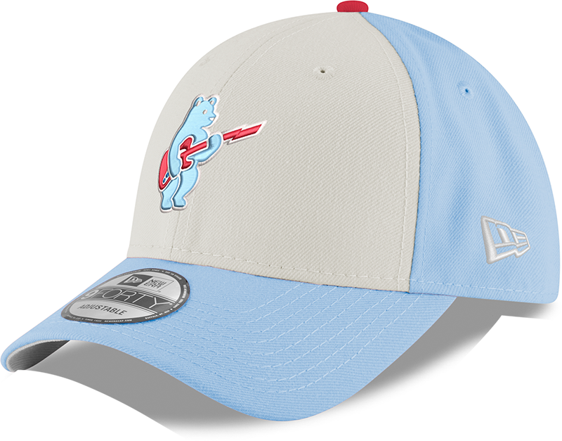 Youth Chicago Cubs Guitar Bear Alternate 9FORTY Adjustable Chrome/Sky Blue Cap By New Era product image 1, provided for