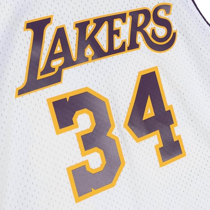 Youth Los Angeles Lakers Shaquille O`Neal Mitchell & Ness White 2002-03 Hardwood Classics Swingman Jersey product image 3,
