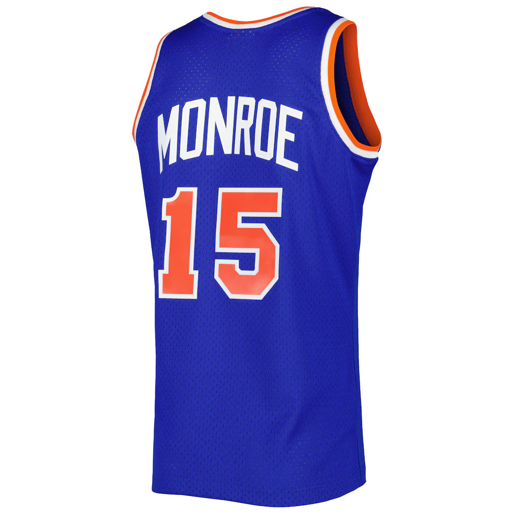 Earl Monroe New York Knicks Mitchell & Ness 1972/73 Hardwood Classics Swingman Jersey - Blue product image 3, provided for