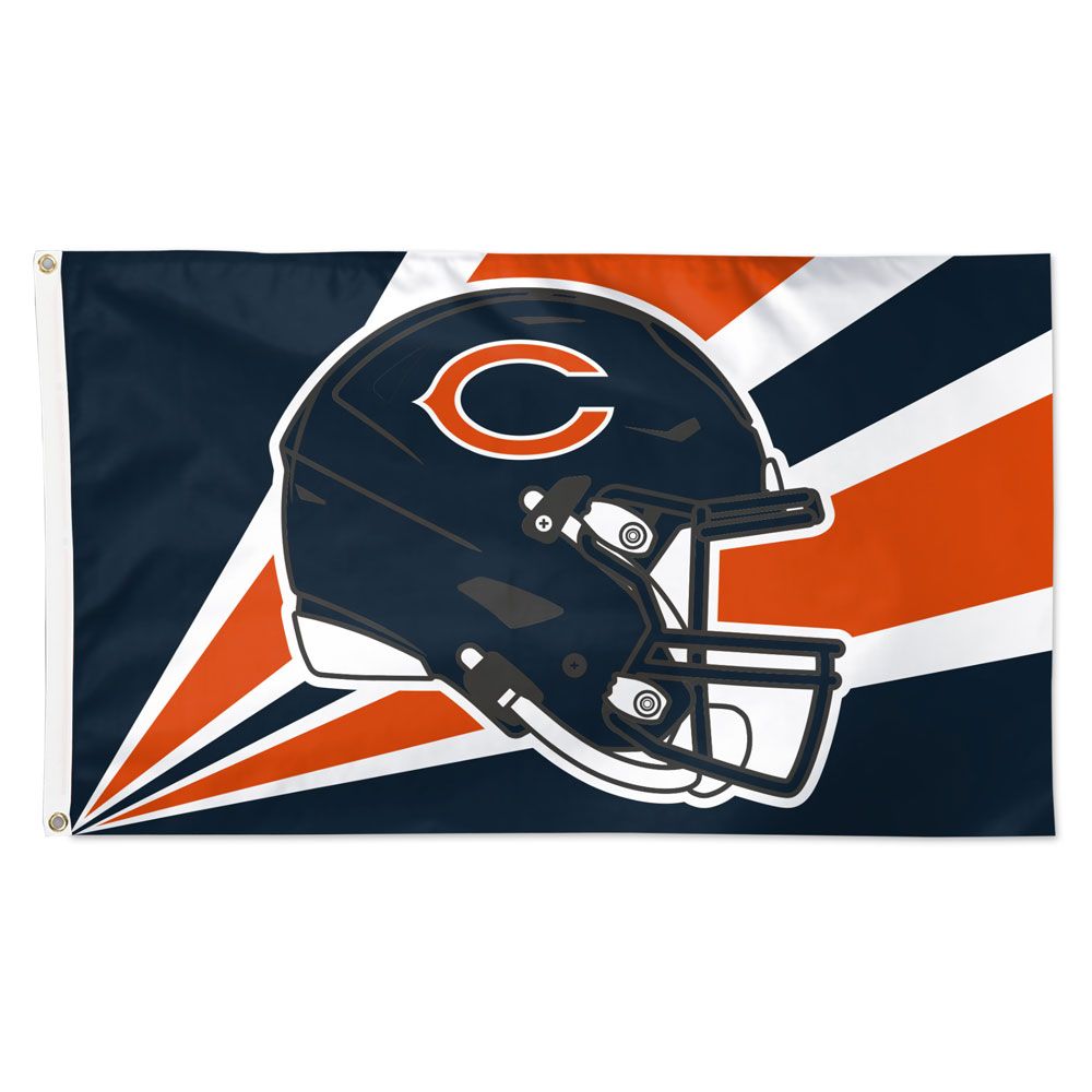 Chicago Bears 3x5 Orange Burst Deluxe Flag product image 1, provided for visual reference and product detail review