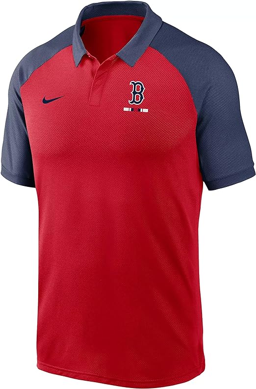 Nike Men Boston Red Sox Red Dri-FIT Legacy Raglan Polo product image 1, provided for visual reference and product detail