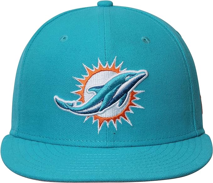 Miami Dolphins New Era Teal Breeze Basic 59FIFTY Fitted Hat for Men product image 2, provided for visual reference and