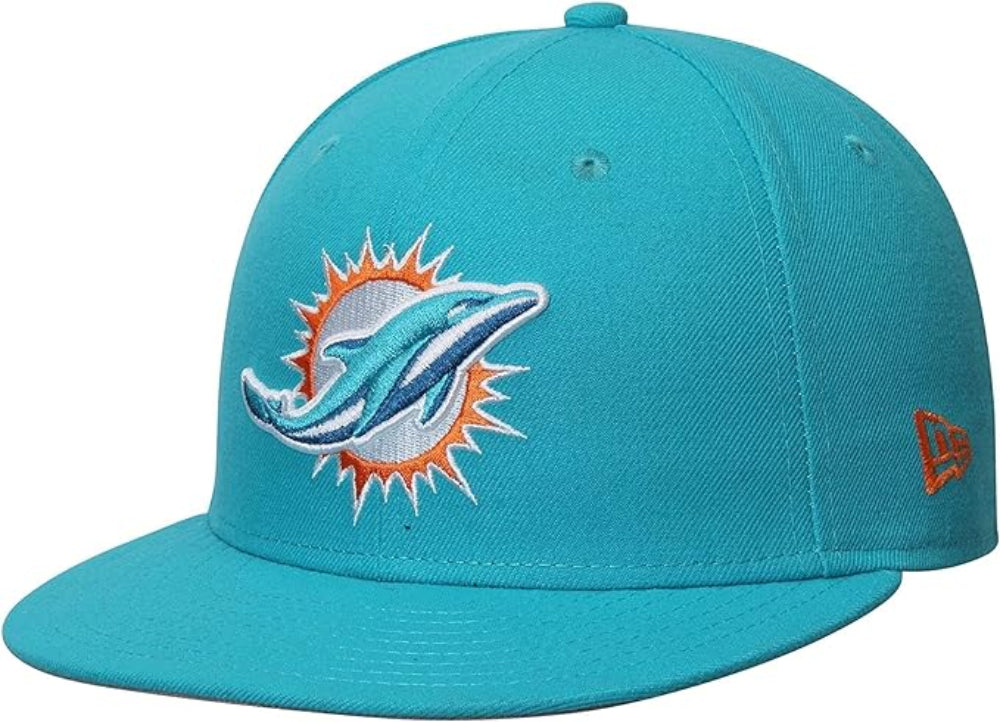 Miami Dolphins New Era Teal Breeze Basic 59FIFTY Fitted Hat for Men product image 1, provided for visual reference and