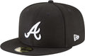 Atlanta Braves Basic Black New Era 59Fifty Fitted Hat product image 1, provided for visual reference and product detail