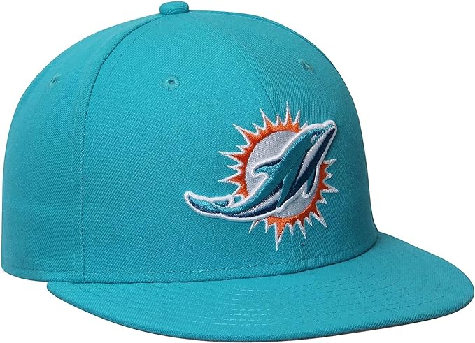 Miami Dolphins New Era Teal Breeze Basic 59FIFTY Fitted Hat for Men product image 3, provided for visual reference and