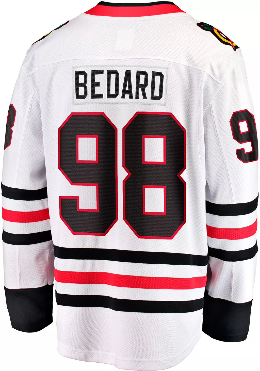 Connor Bedard Chicago Blackhawks White Road Premium Twill Fanatics Breakaway Replica Jersey for Men product image 3,