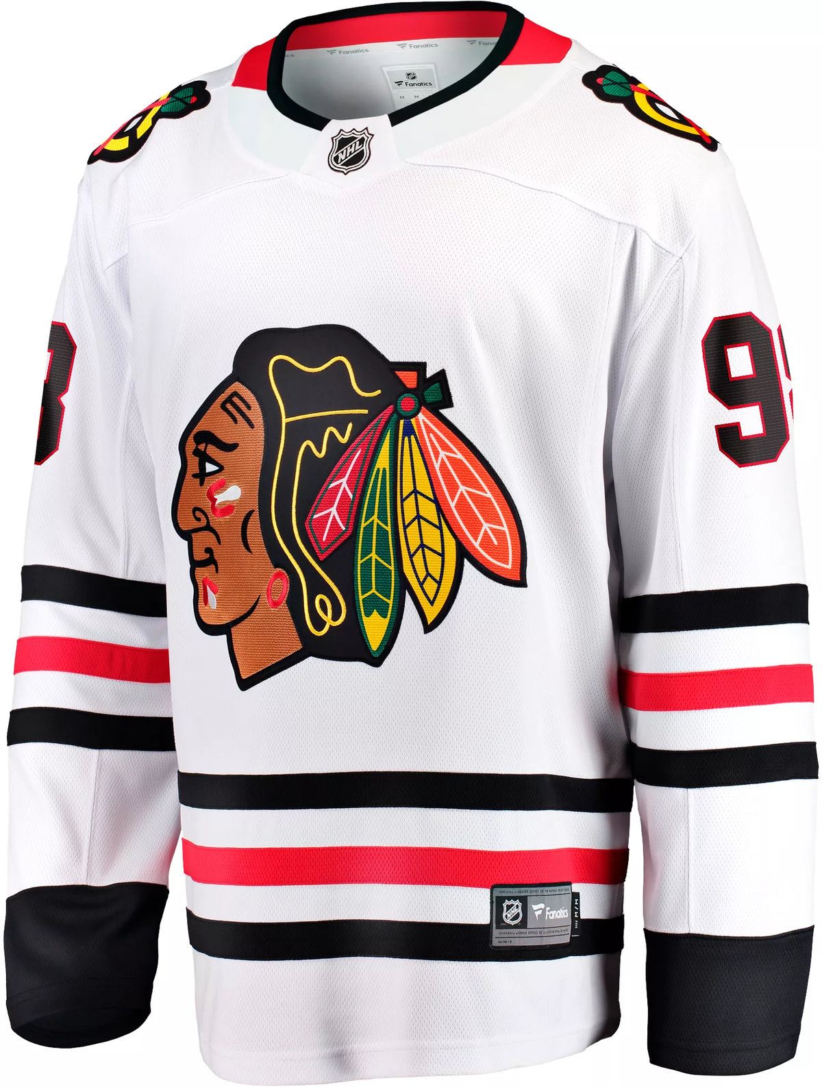 Connor Bedard Chicago Blackhawks White Road Premium Twill Fanatics Breakaway Replica Jersey for Men product image 2,