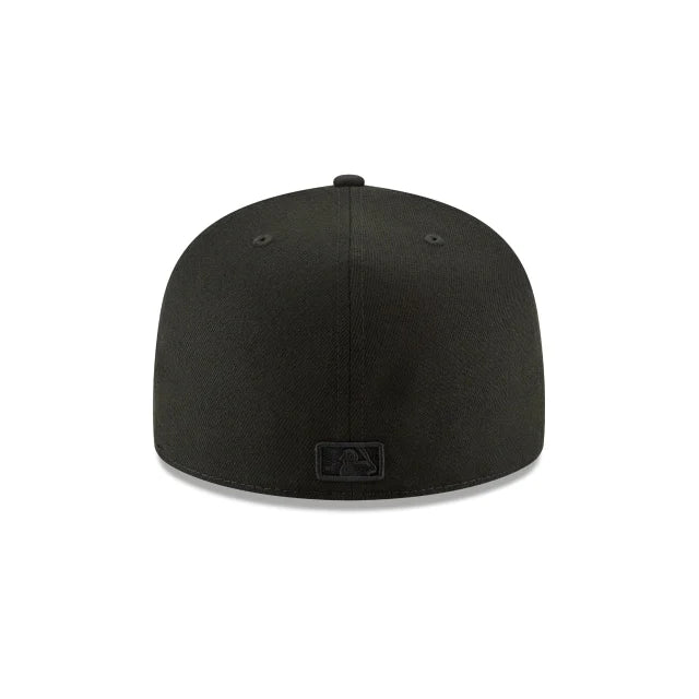 Anaheim Angels Tonal Black On Black 59Fifty Fitted Hat product image 4, provided for visual reference and product detail