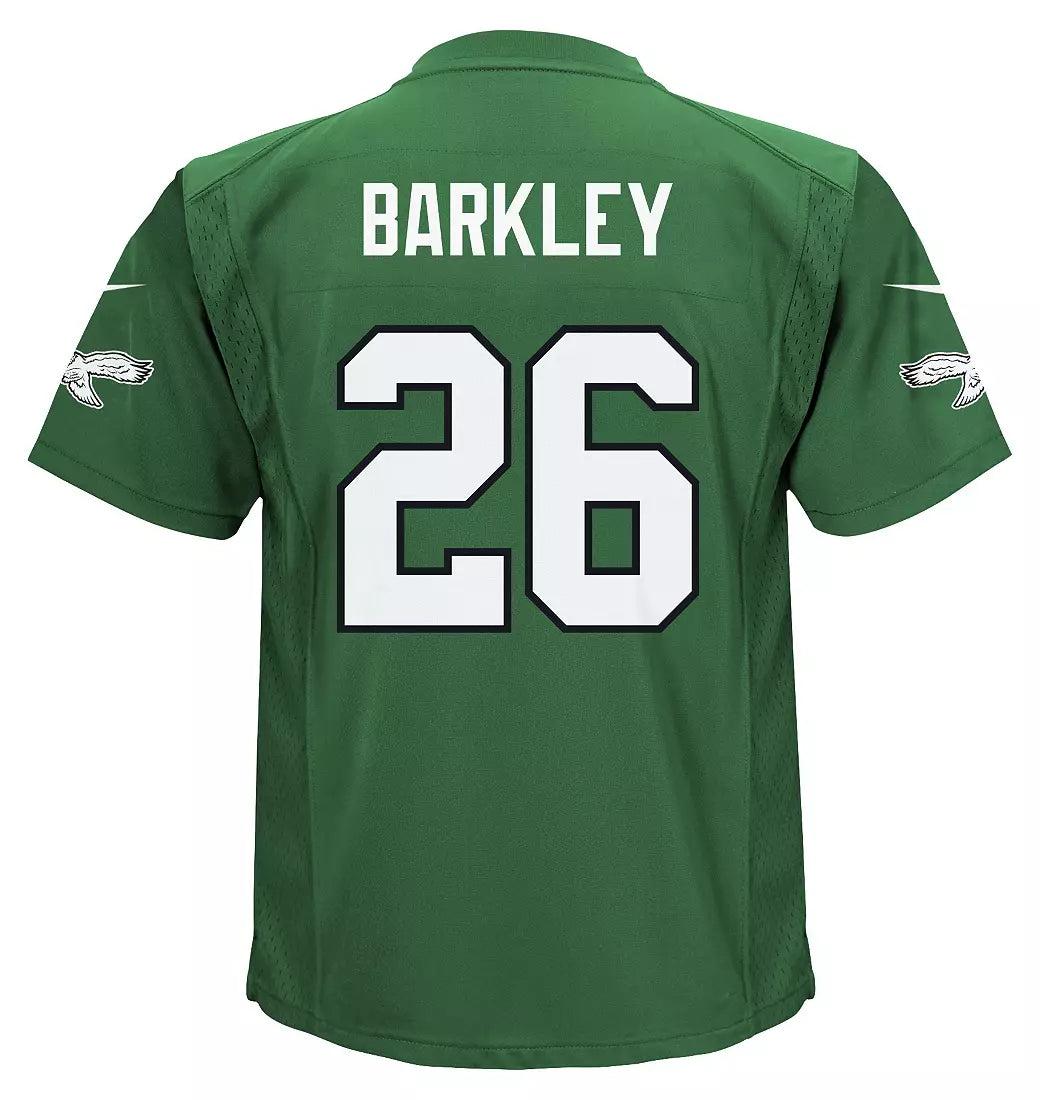 Kids Saquon Barkley Philadelphia Eagles Child Nike Kelly Green Replica Jersey product image 2, provided for visual reference