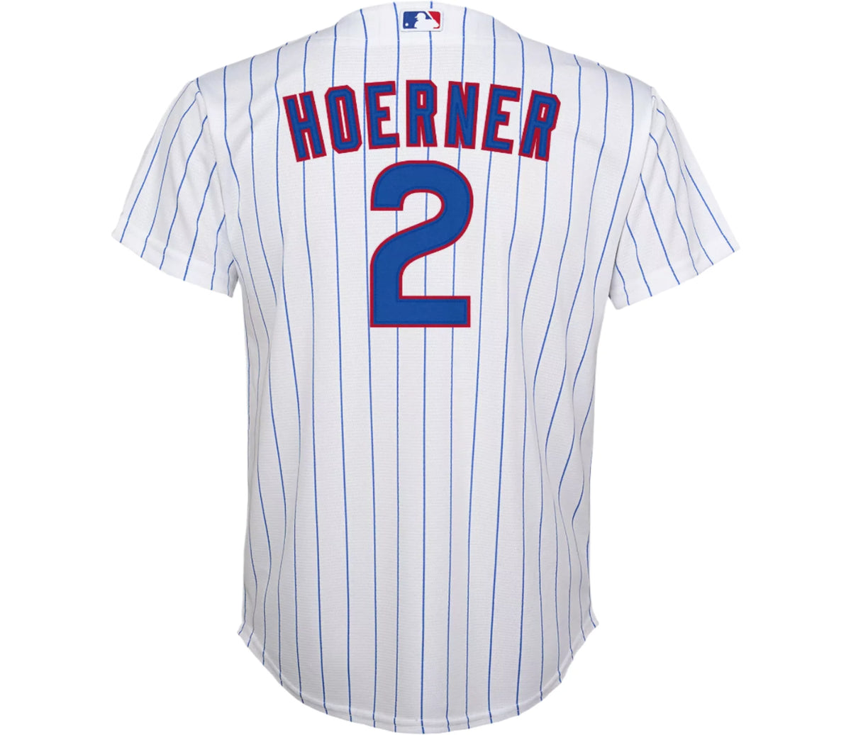Youth Nike Nico Hoerner Chicago Cubs White Home Game Replica Jersey product image 3, provided for visual reference and