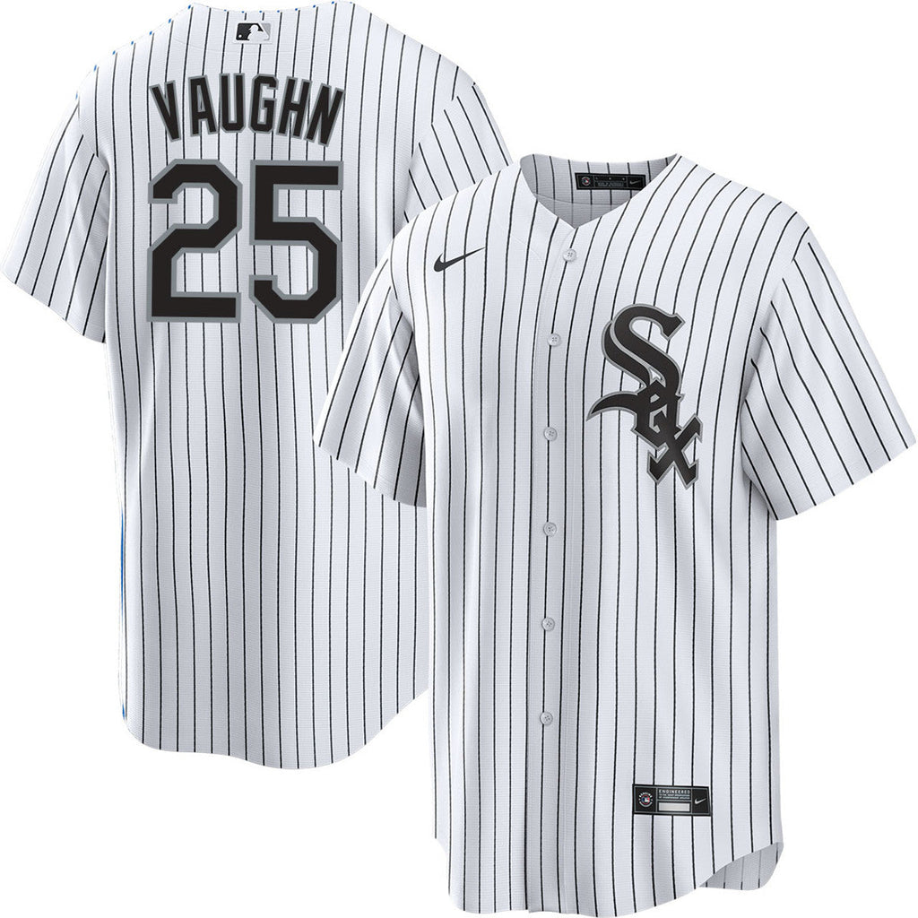 NIKE Men Andrew Vaughn Chicago White Sox White Home Replica Jersey product image 1, provided for visual reference and