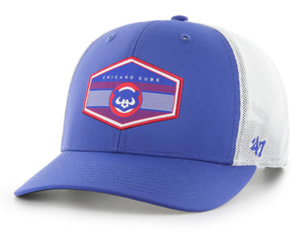 Chicago Cubs '47 Cooperstown Burgess Trucker Snapback Hat - Royal/White product image 1, provided for visual reference and