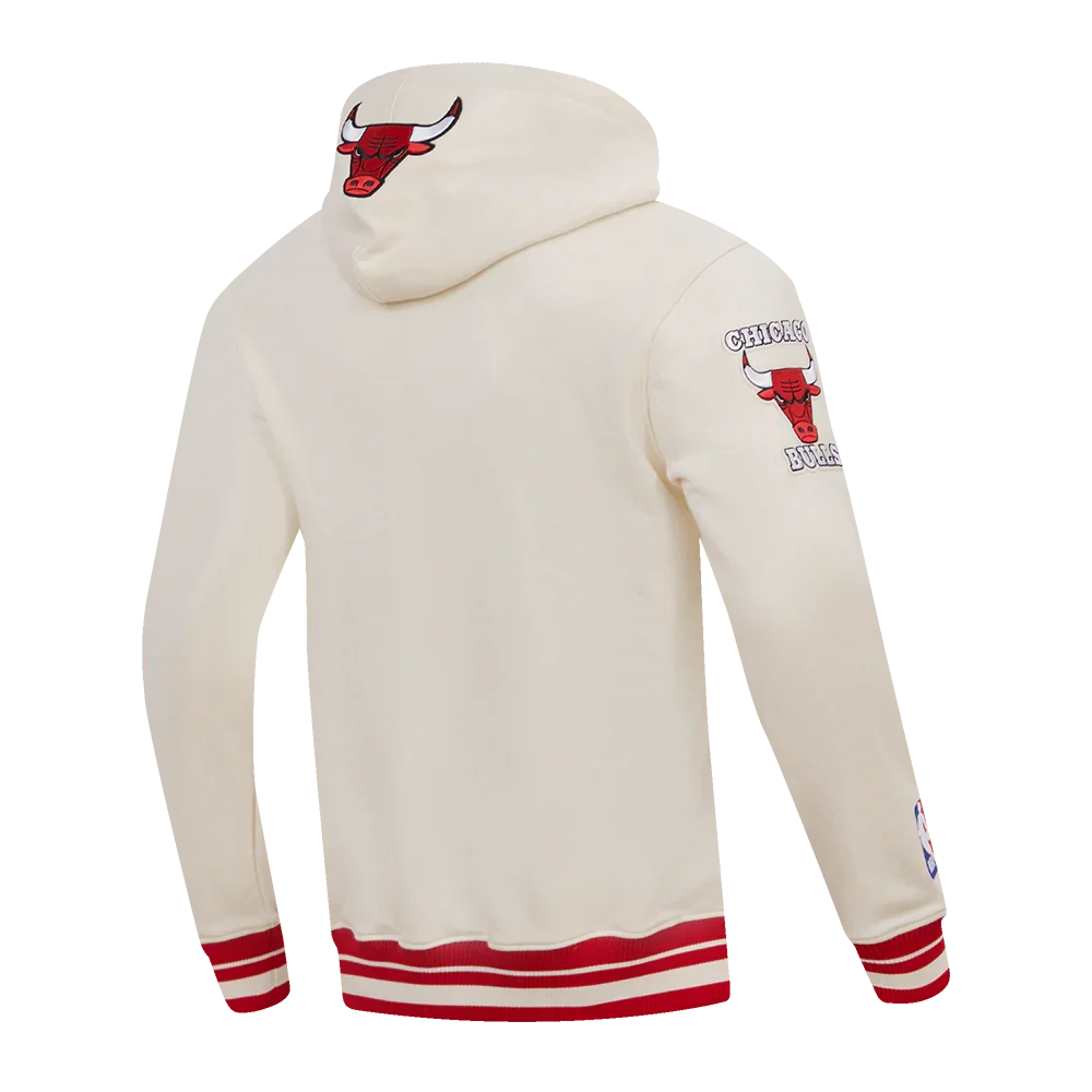 Chicago Bulls Pro Standard Retro Classic Eggshell Hoodie for Men product image 3, provided for visual reference and product