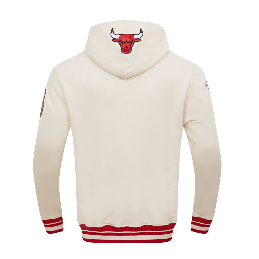 Chicago Bulls Pro Standard Retro Classic Eggshell Hoodie for Men product image 4, provided for visual reference and product