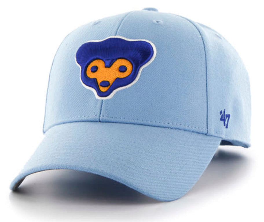 '47 Brand Chicago Cubs Columbia Blue Cooperstown Wool MVP Adjustable hat product image 1, provided for visual reference and