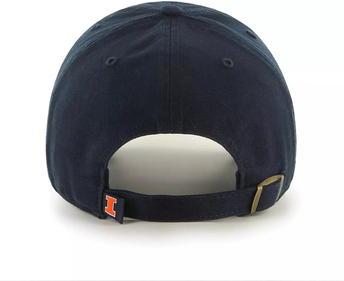 Illinois Fighting Illini Navy "I" Logo Cleanup Adjustable Hat By '47 brand product image 2, provided for visual reference