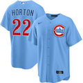 NIKE Men Chicago Cubs Cade Horton #22 Light Blue 2nd Alternate Replica Jersey product image 1, provided for visual reference