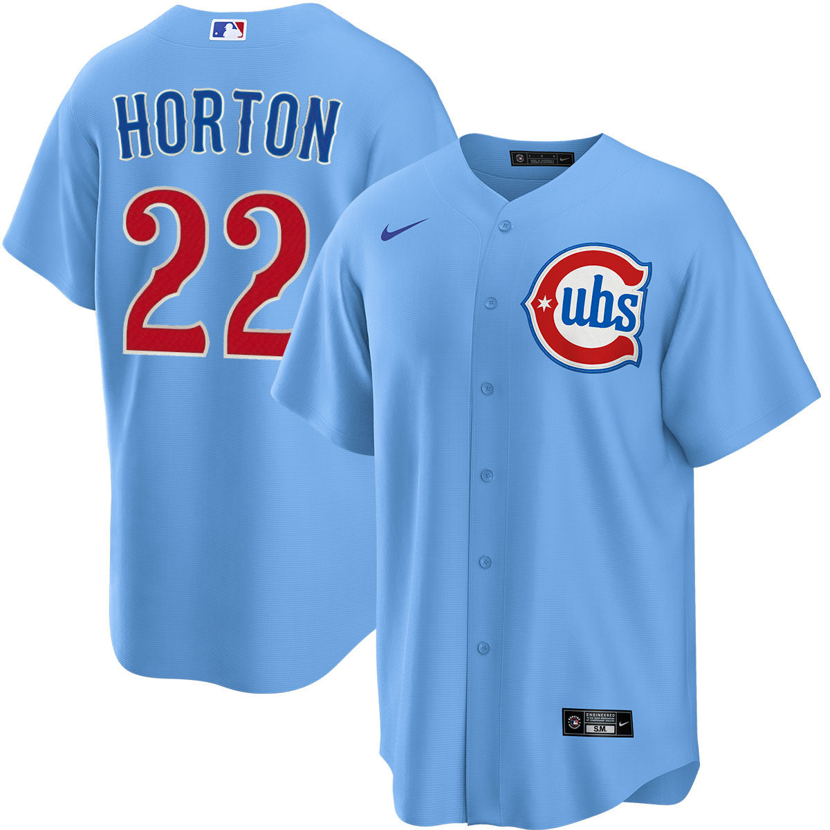 NIKE Men Chicago Cubs Cade Horton #22 Light Blue 2nd Alternate Replica Jersey product image 1, provided for visual reference