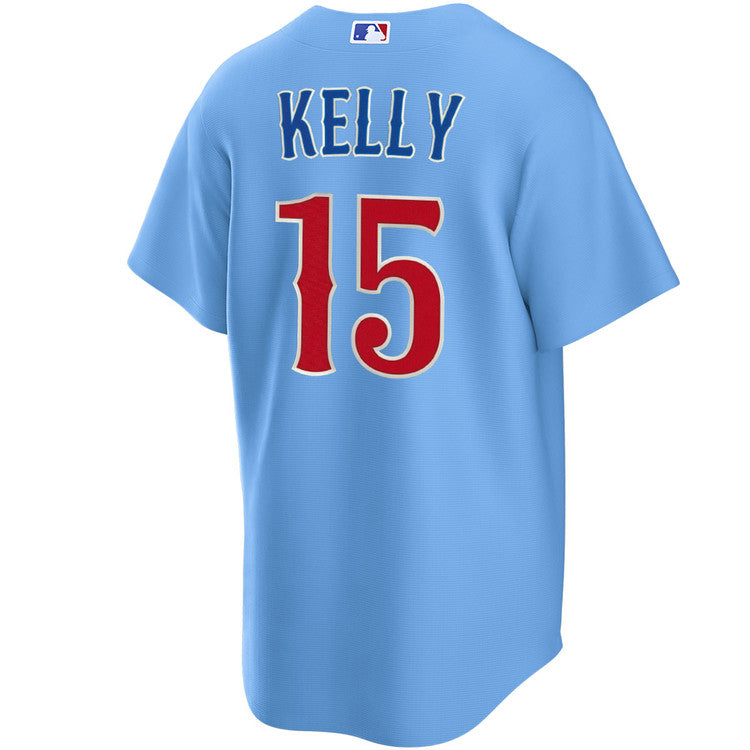 NIKE Men Chicago Cubs Carson Kelly #15 Light Blue 2nd Alternate Replica Jersey product image 2, provided for visual