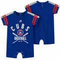 Newborn & Infant Chicago Cubs Majestic Royal Cooperstown Classic Stripe Romper product image 1, provided for visual